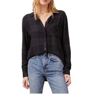 NWT Rails Plaid Long Sleeve Flannel Hunter Relaxed Fit Shirt